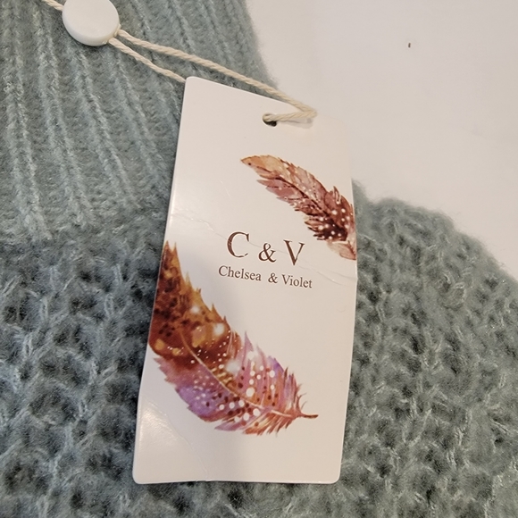 Chelsea & Violet Mock Neck Balloon Sleeve Cable Knit Sweater Size XXL NWT! - Picture 9 of 17